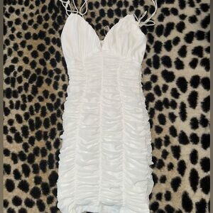 Hello molly White Ruched mini Dress